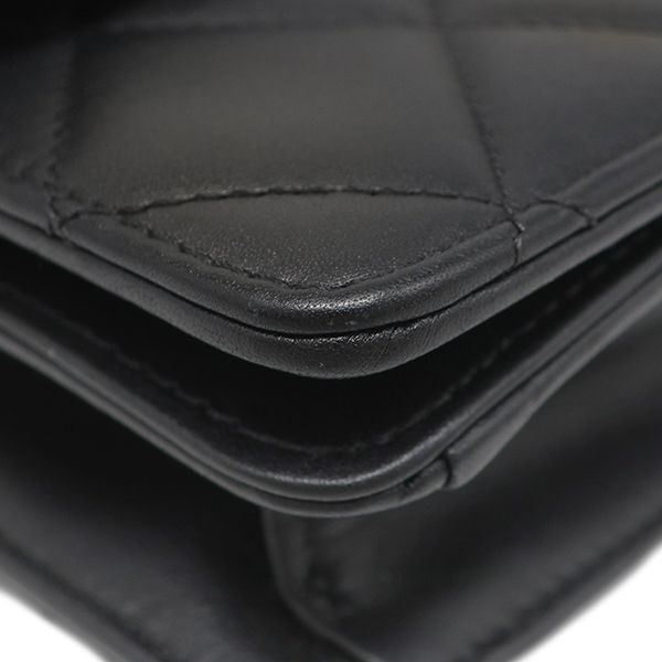 Chanel 2-Way Bag Quilted Top Handle Leather Black Gold CC Logo — view 4
