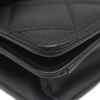Chanel 2-Way Bag Quilted Top Handle Leather Black Gold CC Logo — view 4