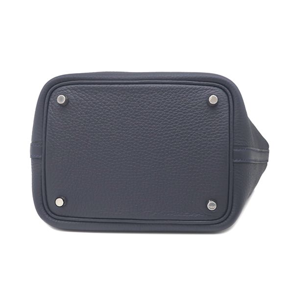 Hermes Handbag Picotin Lock 18 PM Taurillon Clemence Blue Nuit Silver New Navy — view 4