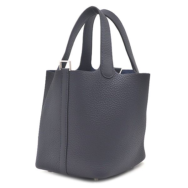Hermes Handbag Picotin Lock 18 PM Taurillon Clemence Blue Nuit Silver New Navy — view 2