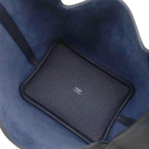 Hermes Handbag Picotin Lock 18 PM Taurillon Clemence Blue Nuit Silver New Navy — view 6