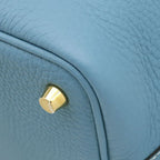 Hermes Handbag Picotin Lock 18 PM Taurillon Clemence New Blue Jean Gold New — view 5