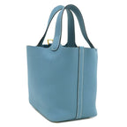 Hermes Handbag Picotin Lock 18 PM Taurillon Clemence New Blue Jean Gold New — view 3
