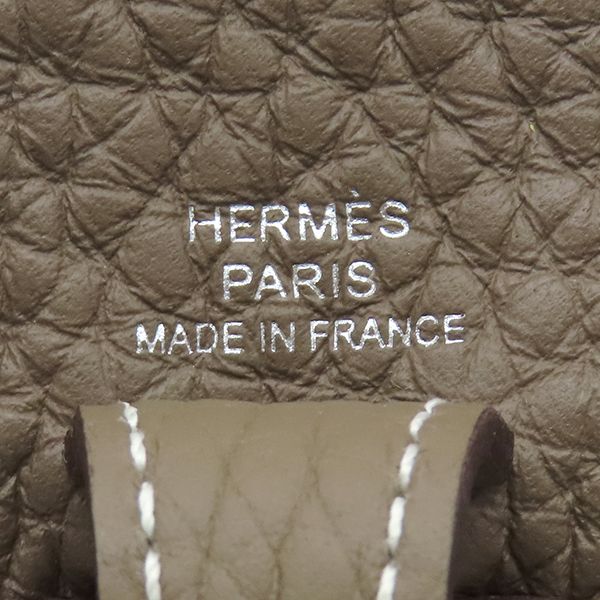 Hermes Shoulder Bag Evelyne TPM 16 Long Amazon Taurillon Clemence Etoupe Indigo — view 6