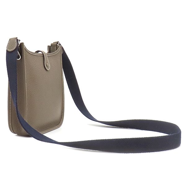 Hermes Shoulder Bag Evelyne TPM 16 Long Amazon Taurillon Clemence Etoupe Indigo — view 2