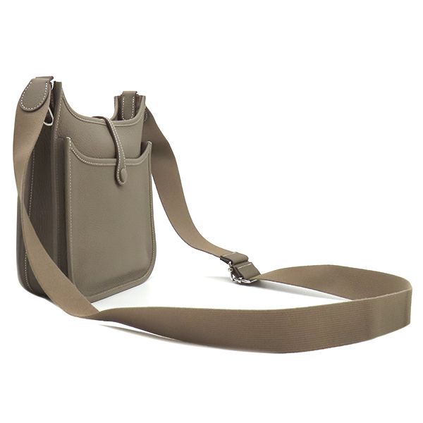 Hermes Shoulder Bag Evelyne 3 23 Taurillon Clemence Etoupe Silver Gray — view 2