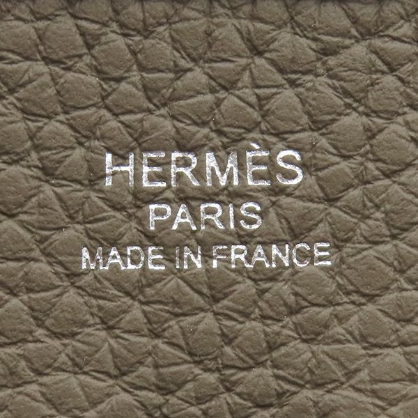 Hermes Shoulder Bag Evelyne 3 23 Taurillon Clemence Etoupe Silver Gray — view 7