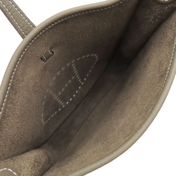 Hermes Shoulder Bag Evelyne 3 23 Taurillon Clemence Etoupe Silver Gray — view 6
