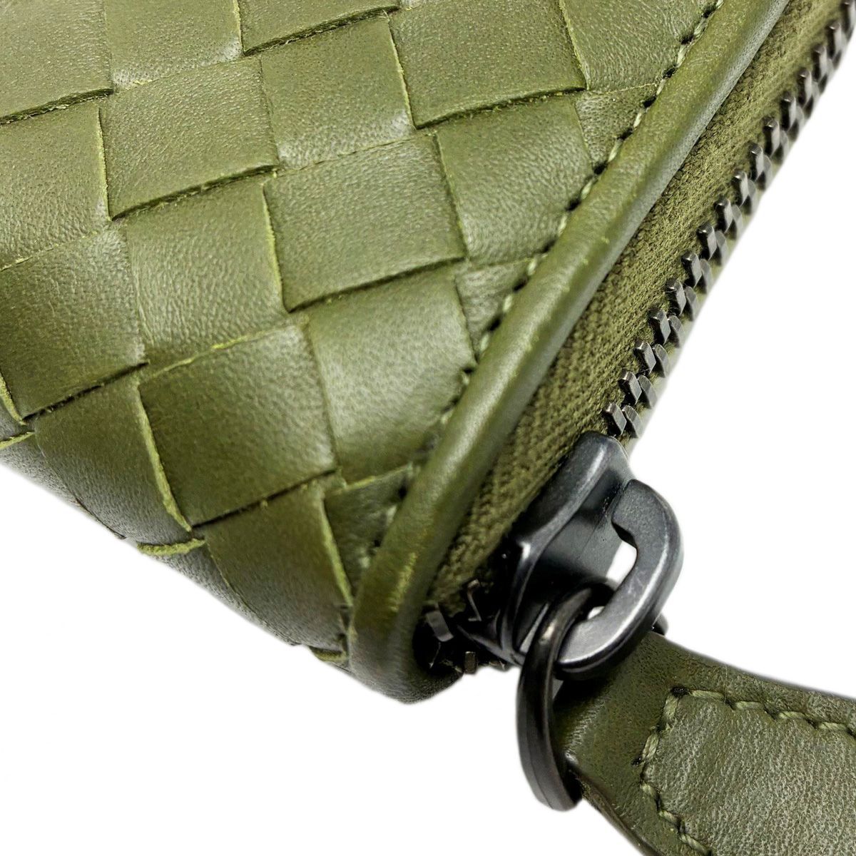 Bottega Veneta Coin Purse Olive Green Items Zip Around — view 5