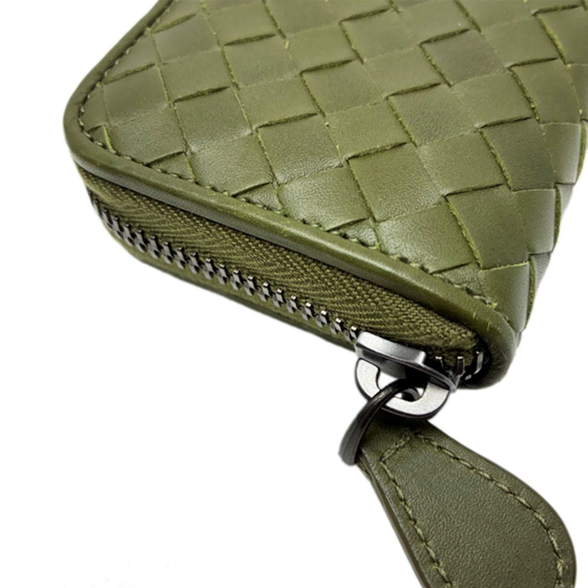 Bottega Veneta Coin Purse Olive Green Items Zip Around — view 2