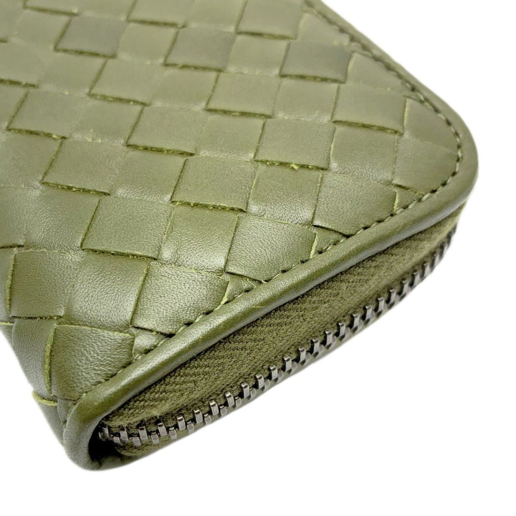 Bottega Veneta Coin Purse Olive Green Items Zip Around — view 3