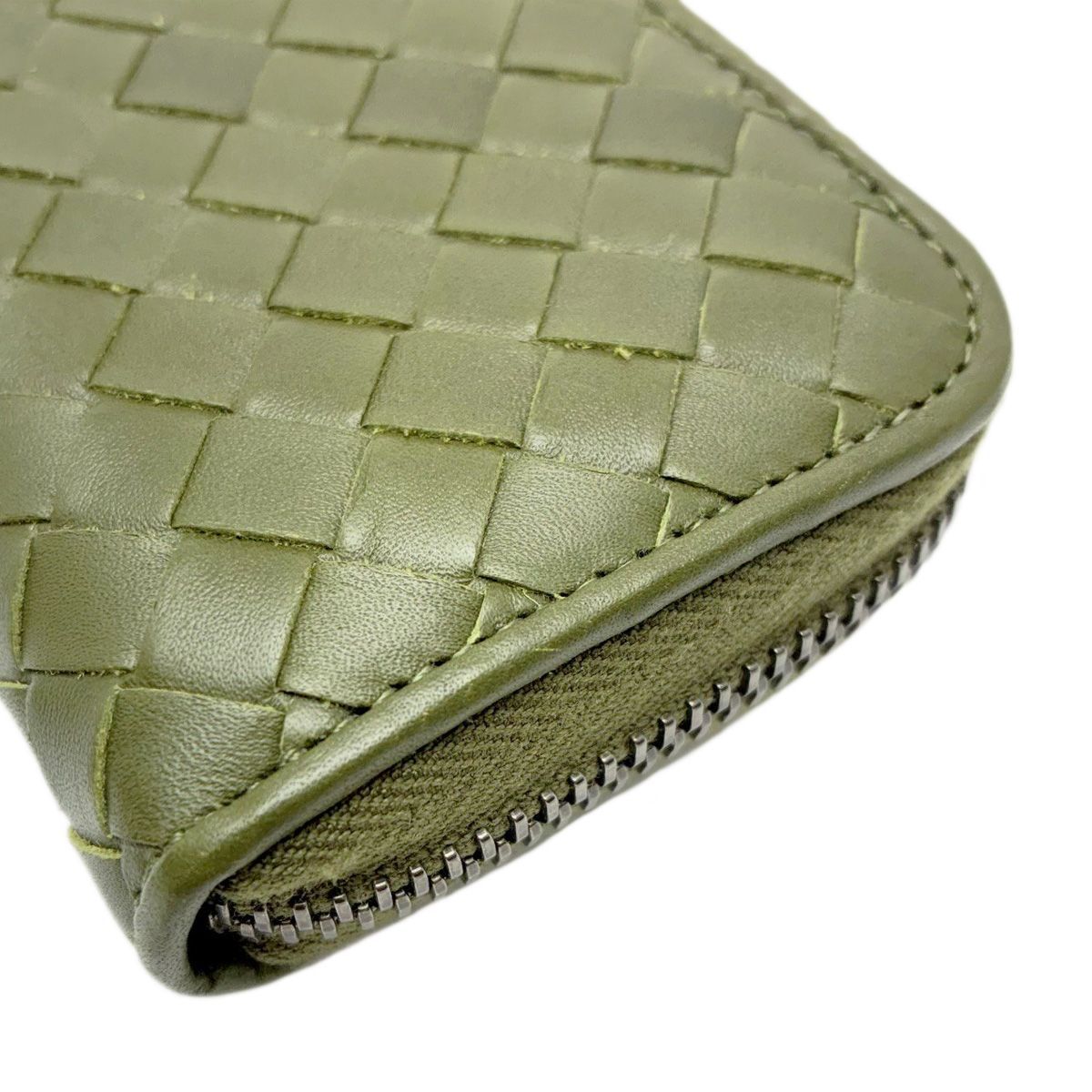 Bottega Veneta Coin Purse Olive Green Items Zip Around — view 3