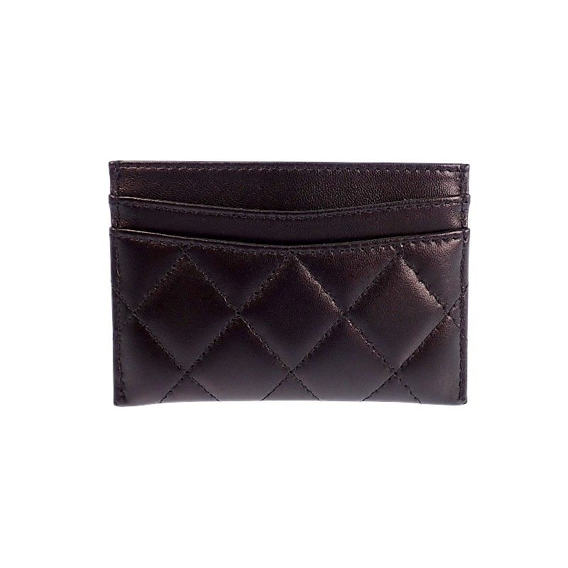 Chanel Classic Card Case Includes Lambskin Black — view 7