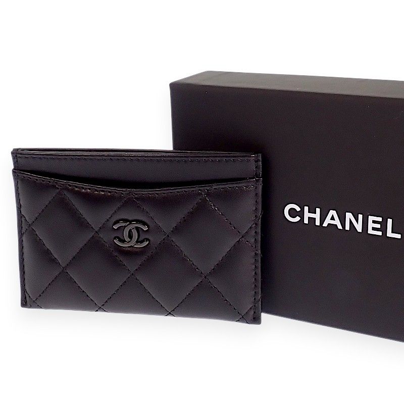 Chanel Classic Card Case Includes Lambskin Black