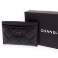 Chanel Classic Card Case Includes Lambskin Black