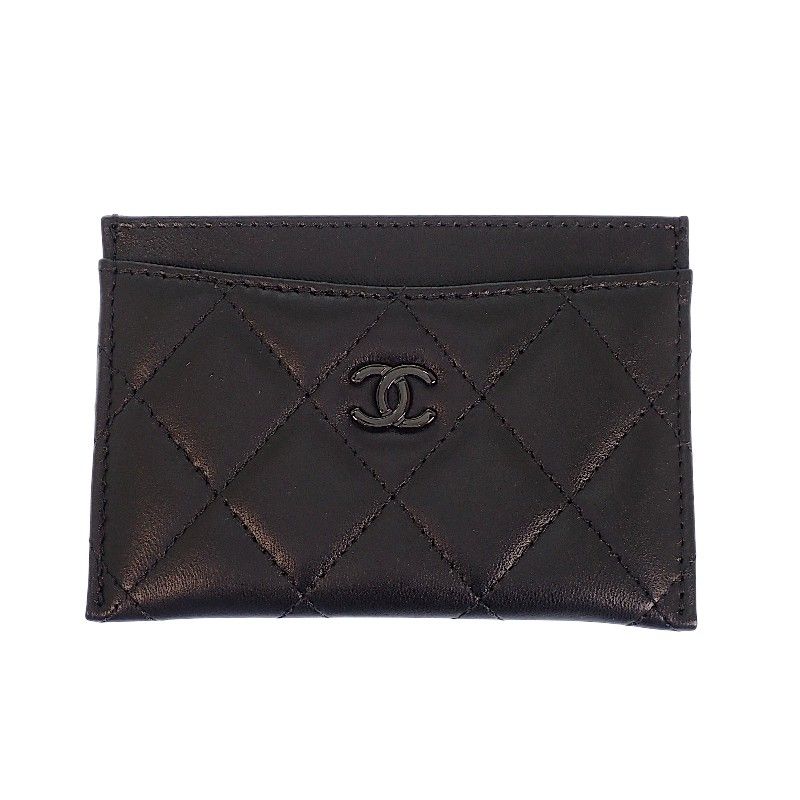 Chanel Classic Card Case Includes Lambskin Black — view 2