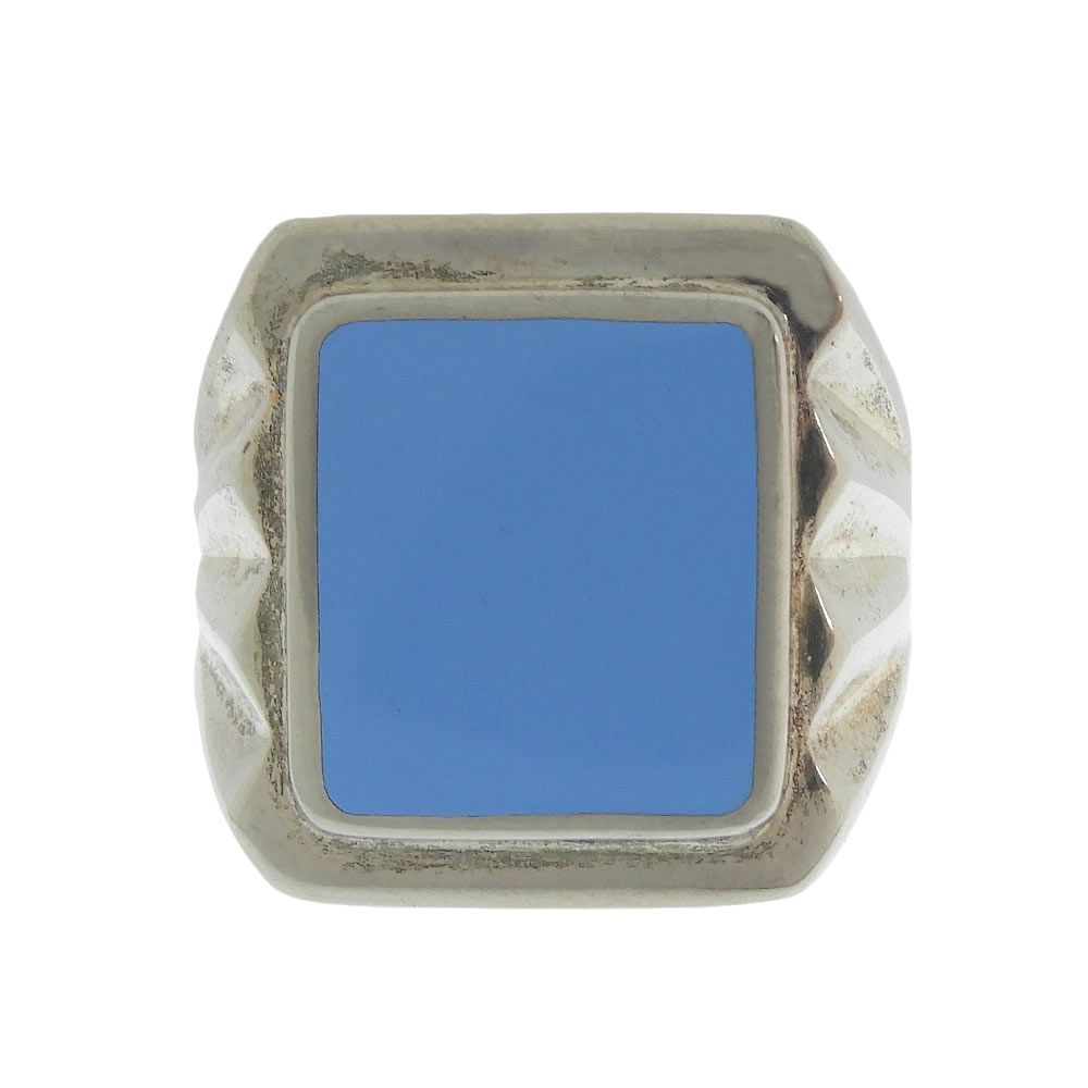 Bottega Veneta Essentials Ring Silver Signet Light Blue — view 3