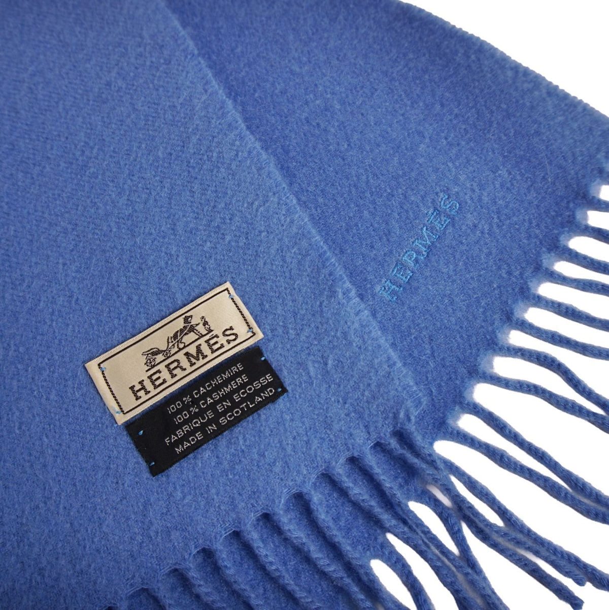 Hermes Scarf Shawl Fringe Cashmere — view 5