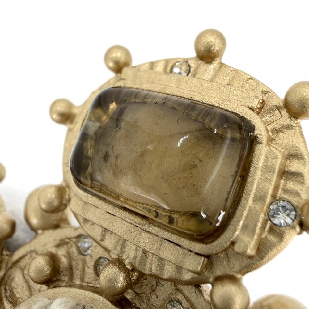 Chanel Big Brooch CC Logo Tweed Bijou Faux Pearl Rhinestone — view 6