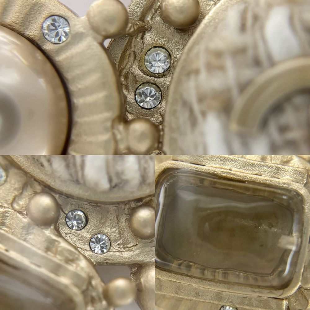 Chanel Big Brooch CC Logo Tweed Bijou Faux Pearl Rhinestone — view 8