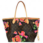 Louis Vuitton Big Tote Monogram Rose Neverfull MM Handbag Shoulder Brown Pink — view 2