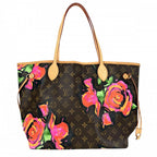Louis Vuitton Big Tote Monogram Rose Neverfull MM Handbag Shoulder Brown Pink