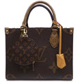 Louis Vuitton On The Go PM Handbag 2-Way Monogram Giant Reverse Gold