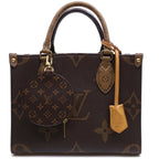 Louis Vuitton On The Go PM Handbag 2-Way Monogram Giant Reverse Gold
