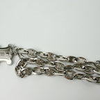 Celine Vintage Triomphe Chain Belt Plated Silver — view 4