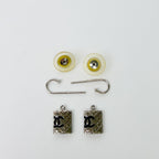 Chanel CC Logo Quilted Plate Earrings Plated Silver 05c Vintage — view 3