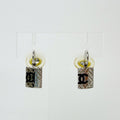 Chanel CC Logo Quilted Plate Earrings Plated Silver 05c Vintage