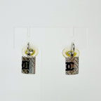 Chanel CC Logo Quilted Plate Earrings Plated Silver 05c Vintage