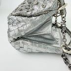 Bottega Veneta Intrecciato Sequin Chain Shoulder Bag Leather Silver Vintage — view 6
