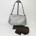Bottega Veneta Intrecciato Sequin Chain Shoulder Bag Leather Silver Vintage — view 3