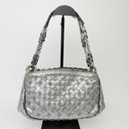Bottega Veneta Intrecciato Sequin Chain Shoulder Bag Leather Silver Vintage — view 5