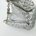 Bottega Veneta Intrecciato Sequin Chain Shoulder Bag Leather Silver Vintage — view 7