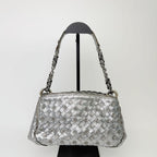Bottega Veneta Intrecciato Sequin Chain Shoulder Bag Leather Silver Vintage — view 4