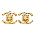Chanel CC Logo Vintage Earrings 96 Gold Plated — view 2