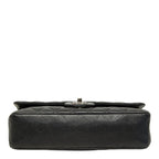 Chanel Quilted 25 CC Logo Double Flap Chain Shoulder Bag Black Silver Caviar — view 3