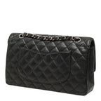 Chanel Quilted 25 CC Logo Double Flap Chain Shoulder Bag Black Silver Caviar — view 2