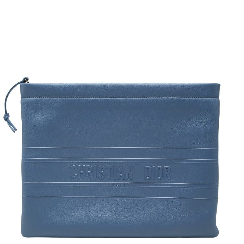 Dior Clutch Blue Gold Leather