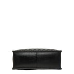 Chanel Quilted CC Logo Chain Tote Bag Shoulder Black Silver Leather — view 3