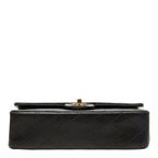 Chanel Quilted 25 CC Logo Double Flap Chain Shoulder Bag Black Gold Lambskin — view 3