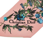 Dior Mitzah Flower Print Scarf Pink Multicolor Silk — view 2
