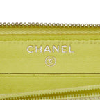 Chanel CC Logo Quilted Zip Around Wallet Black Yellow Leather — view 8