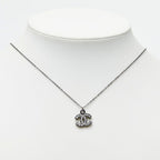 Chanel CC Logo Necklace Black Metal Rhinestone — view 6