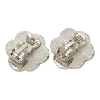 Chanel Camellia Earrings Silver Black Metal — view 3