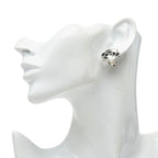Chanel Camellia Earrings Silver Black Metal — view 7