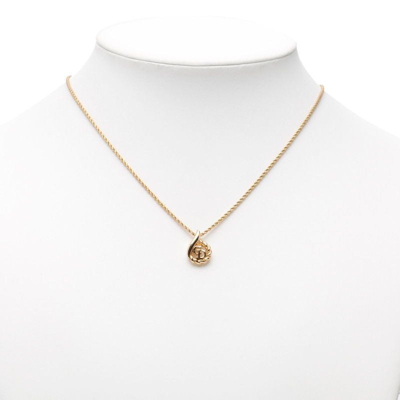 Dior CD Logo Chain Teardrop Pendant Gold Plated — view 6