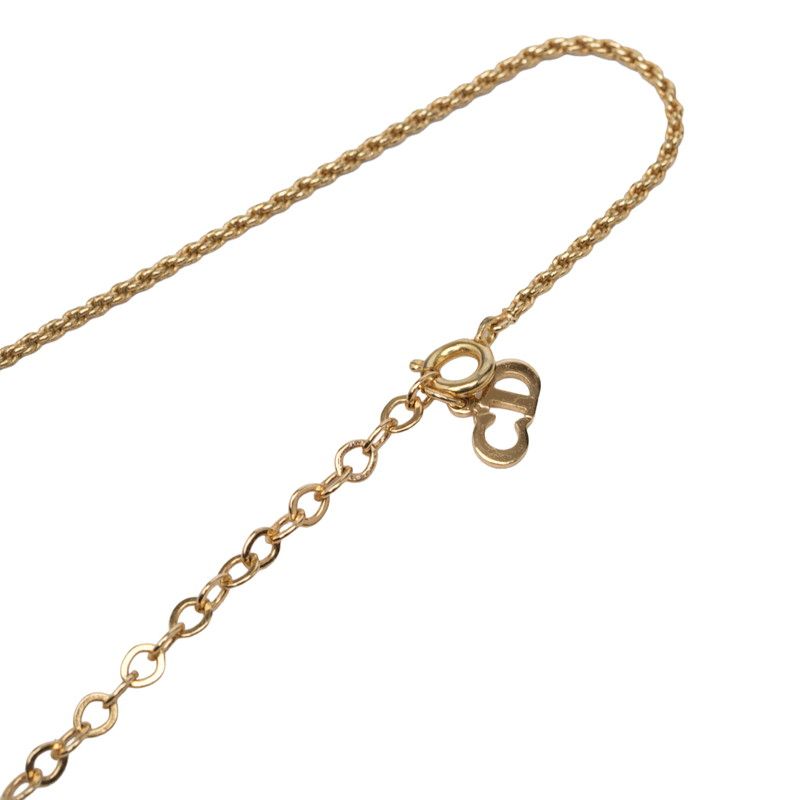 Dior CD Logo Chain Teardrop Pendant Gold Plated — view 4
